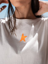 CAMISETA RILOTTA NARANJA FLÚOR BLANCA