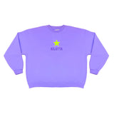 SUDADERA STAR GLITTER MALVA CON AMARILLO FLUOR
