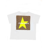 CAMISETA STAR LEOPARDO BLANCA  AMARILLO FLUOR
