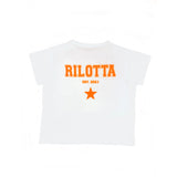 CAMISETA RILOTTA NARANJA FLÚOR BLANCA